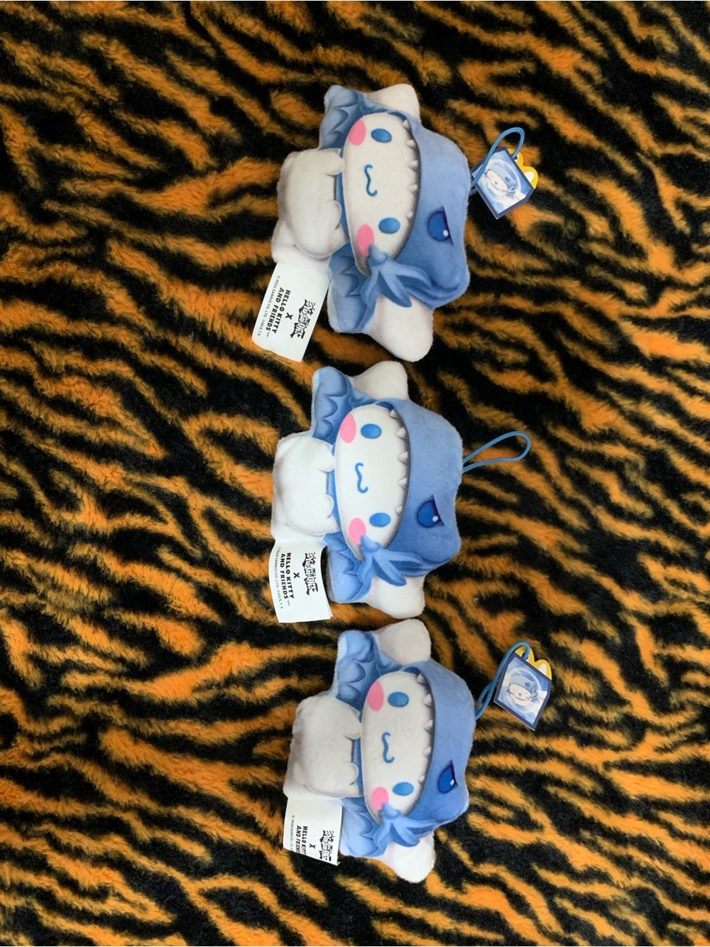 Sanrio Cinnamoroll Plush Keychain Trio in Blue and White